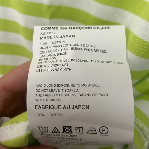 COMME des GARCONS ladies long sleeve t shirt. New with tags. Sz xs - Picture 5 of 5